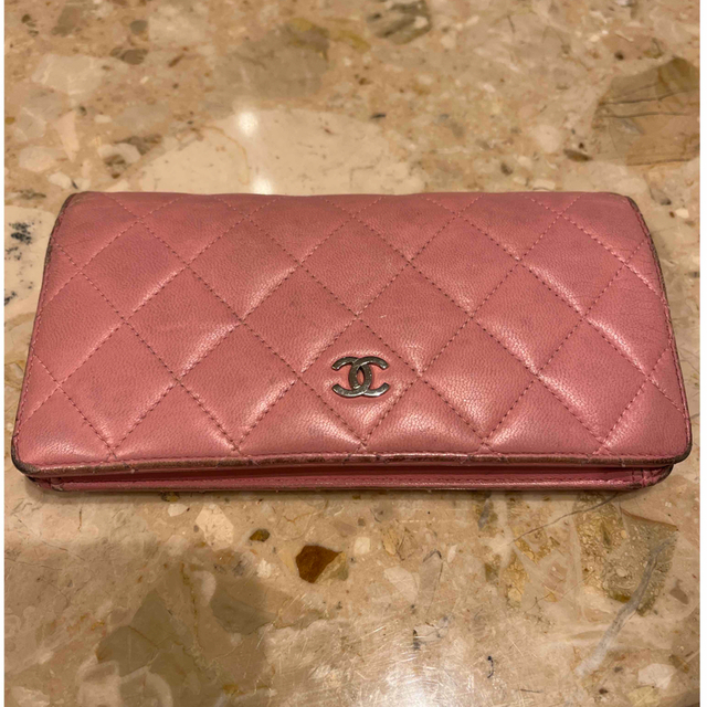 【本物】CHANEL シャネル　ピンク長財布　ウォレット　ラムスキン