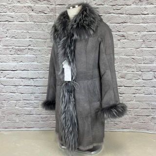 最高級】ツカキ ラビット毛皮 コート シルバーフォックスファーの通販