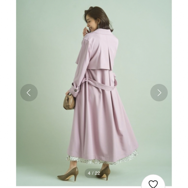 ✧︎新品✧︎♡︎マイストラーダ♡︎バックフレアトレンチコート ピンク M 38