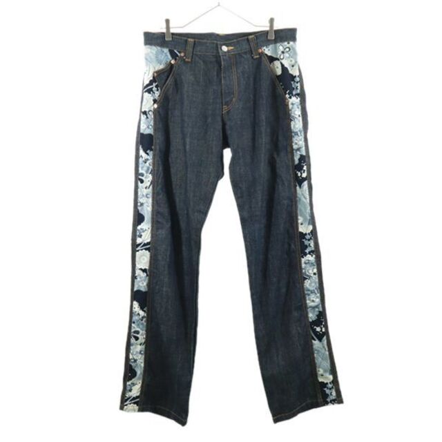 中古】 ジュベナイルデリンクエント 和柄 ストレート デニムパンツ w36