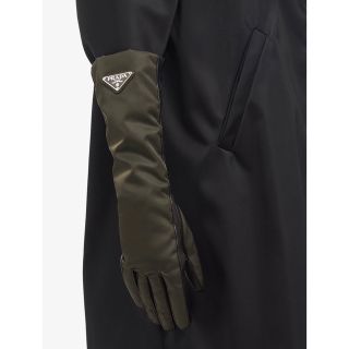 定価10万 PRADA プラダ ナイロンナッパーレザー手袋 グローブ 三角ロゴ