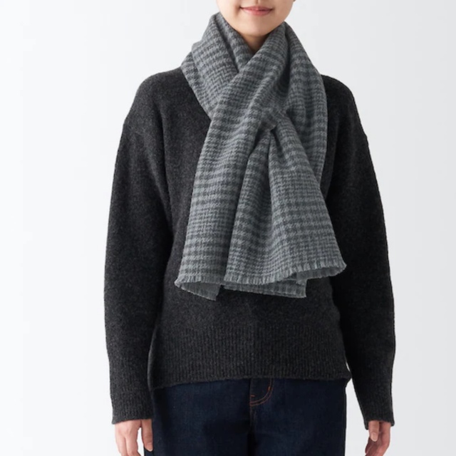 MUJI (無印良品) - MUJI ウールリバーシブルストールの通販 by 只今