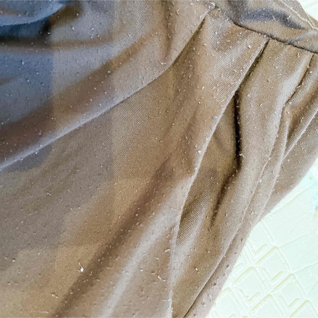 karei(カレイ)の微起毛　ふわ暖　ガウチョパンツ　ワイドパンツ　ブラウン　M レディースのパンツ(カジュアルパンツ)の商品写真
