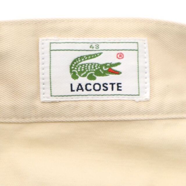 海外仕入 ラコステ 90s OPTIジップ パンツ F 48 オフホワイト LACOSTE コットン ロング メンズ 【R221022】