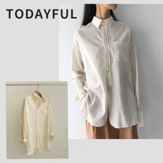 トゥデイフル(TODAYFUL)のTODAYFUL ジャガードコットンシャツ シンプル 定番 春 無地 ベージュ(シャツ/ブラウス(長袖/七分))