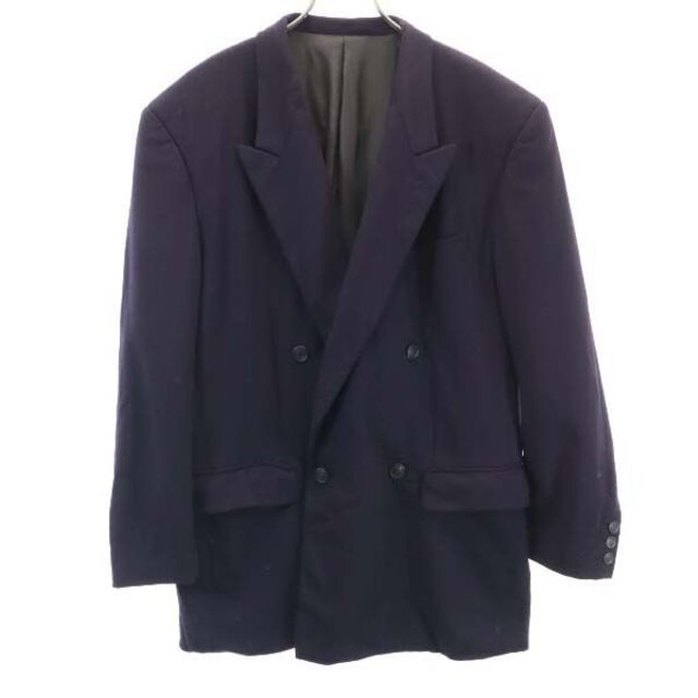 イッセイミヤケ テーラードジャケット M 紺 ISSEY MIYAKE ダブルボタン