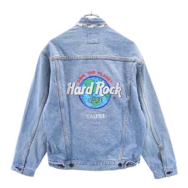 デニム地商品番号ハードロックカフェ 90s オールド 台北 バック刺繍 デニムジャケット S HARD ROCK CAFE ジージャン メンズ   【221030】