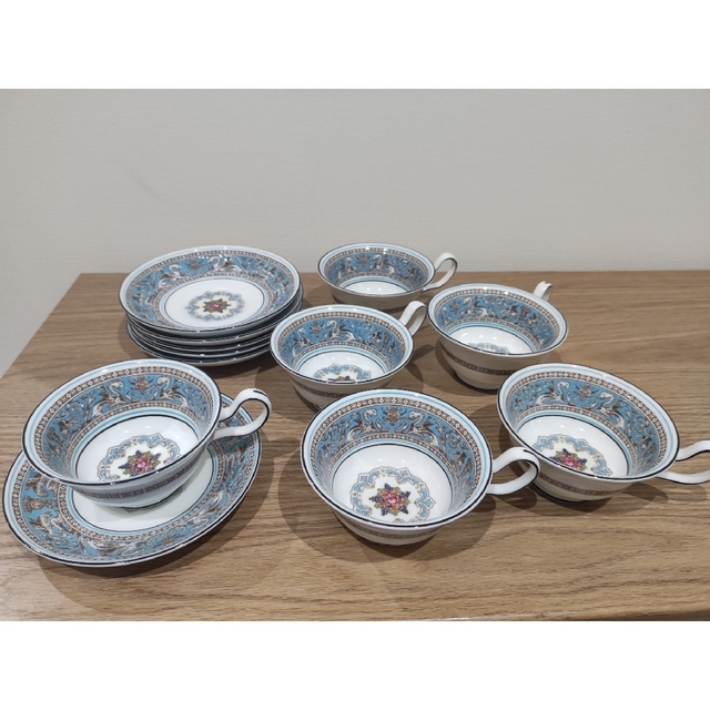 WEDGWOOD(ウェッジウッド)のウェッジウッド　ティーカップセット　6客　ピオニー インテリア/住まい/日用品のキッチン/食器(食器)の商品写真