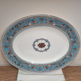 ウェッジウッド(WEDGWOOD)のウェッジウッド フロレンティーン　ターコイズオーバルプレート(食器)