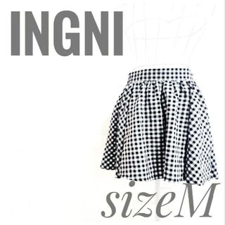 イング(INGNI)の新品未使用 INGNI イング 白黒 ギンガムチェックスカート フレアスカート(ミニスカート)