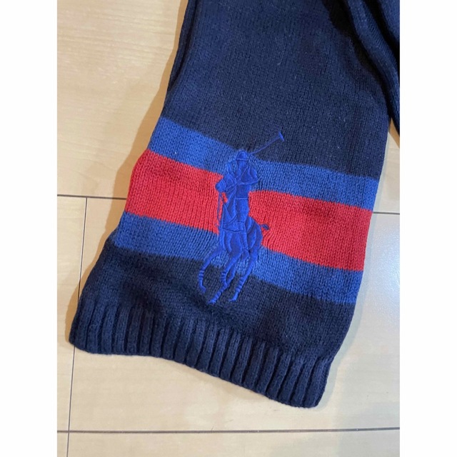 POLO RALPH LAUREN(ポロラルフローレン)の22 本物ラルフローレン紺系ビックポニーのマフラー キッズ/ベビー/マタニティのこども用ファッション小物(マフラー/ストール)の商品写真