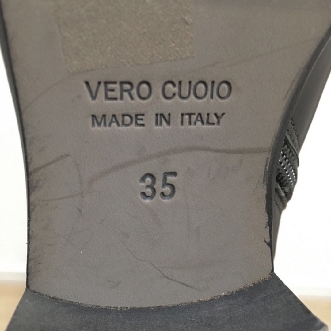 美品 VERO CUOIO テストされた イタリア製 ロングブーツ 本革 22.5 美品 VERO CUOIO テストされた イタリア製 ロングブーツ 本革 22.5