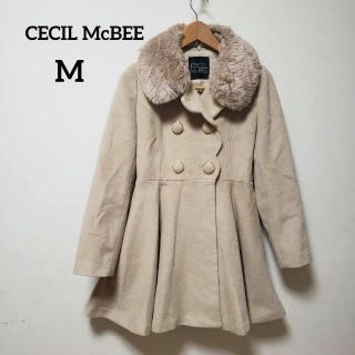 セシルマクビー(CECIL McBEE)のCECIL McBEE　セシルマクビー　Aライン　コート　ベージュ　M(毛皮/ファーコート)