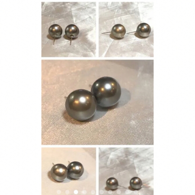 海外 購入 K14WG 天然南洋黒蝶真珠ピアス 13.01/12.90mm ピアス el 海外 購入 K14WG 天然南洋黒蝶真珠ピアス 13.01/12.90mm ピアス el
