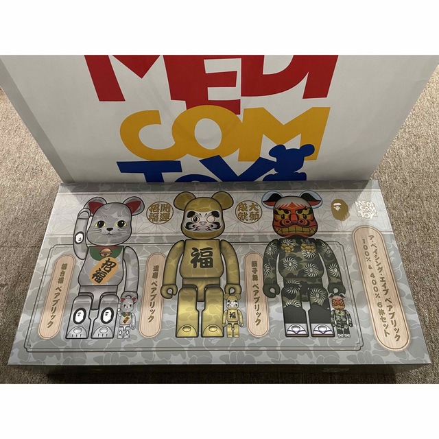 A BATHING APE(アベイシングエイプ)のBE@RBRICK BAPE 招き猫 銀メッキ / 達磨 金メッキ / 獅子舞 エンタメ/ホビーのフィギュア(その他)の商品写真