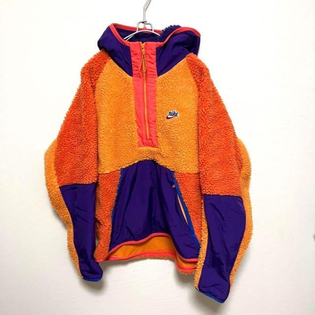 ナイキ☆ハーフジップ ナイロン切り替えプルオーバーパーカー人気カラー 美品 レア