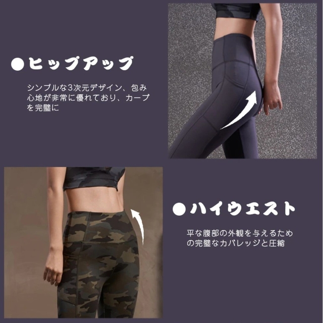 ポケット付きレギンス　ヨガパンツ スポーツ/アウトドアのトレーニング/エクササイズ(ヨガ)の商品写真