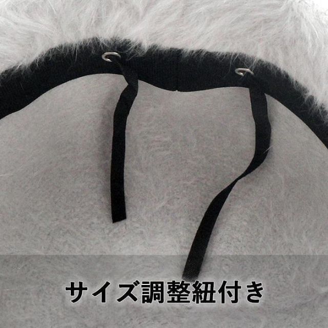 ボアハット ホワイト バケットハット 帽子 フェイクファー ボア 小顔 バケハ