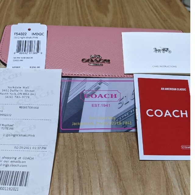 COACH(コーチ)のCOACH  長財布　シグネチャー　ピンクのワンポイント２ レディースのファッション小物(財布)の商品写真