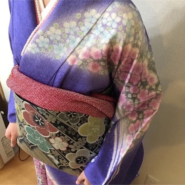 セットアップ ☆正絹 振袖セット☆振袖+帯+帯揚げ+帯締め+長襦袢+