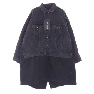 アンダーカバー(UNDERCOVER)のUNDERCOVER アンダーカバー デニムジャケット A5223-0001 Levis Vintage Clothing リーバイス キルティングライナー レイヤード ハイブリッド ダウン トラッカー デニムジャケット ブラック系 XL【新古品】【未使用】【中古】(その他)