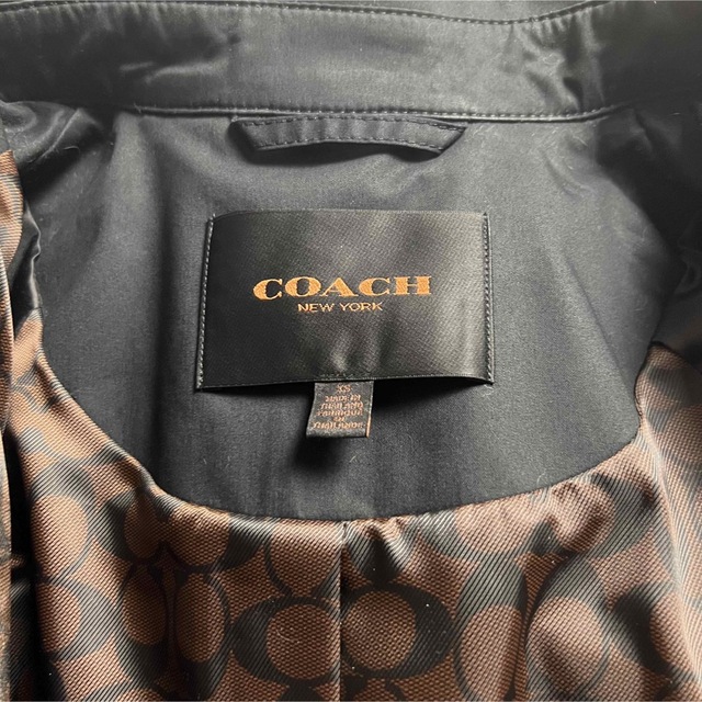 専用）COACHコーチ　裏地ロゴ柄トレンチコート　レディース　ブラックXS 4