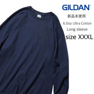 ギルタン(GILDAN)の【ギルダン】新品未使用 ウルトラコットン 6oz 無地 ロンT ネイビー 3XL(Tシャツ/カットソー(七分/長袖))