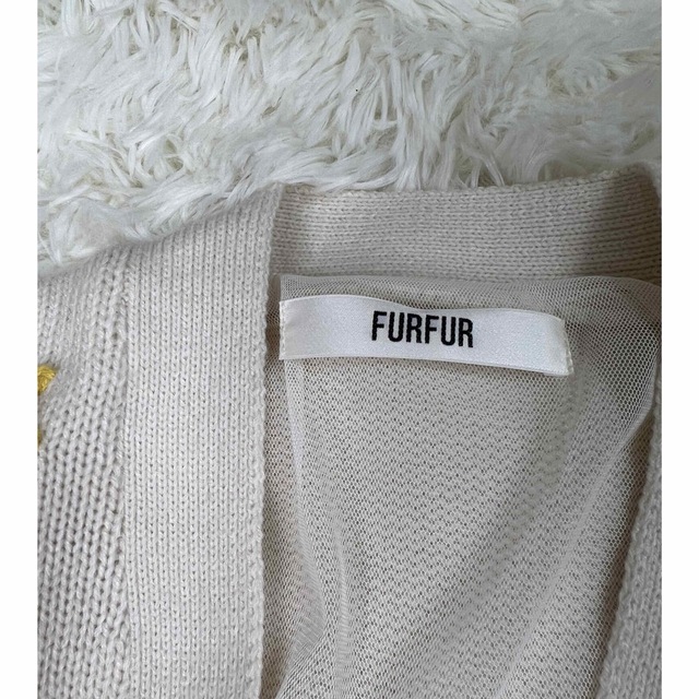 【新品未使用】FURFUR ファーファー メッセージ刺繍カーディガン　アイボリー 5