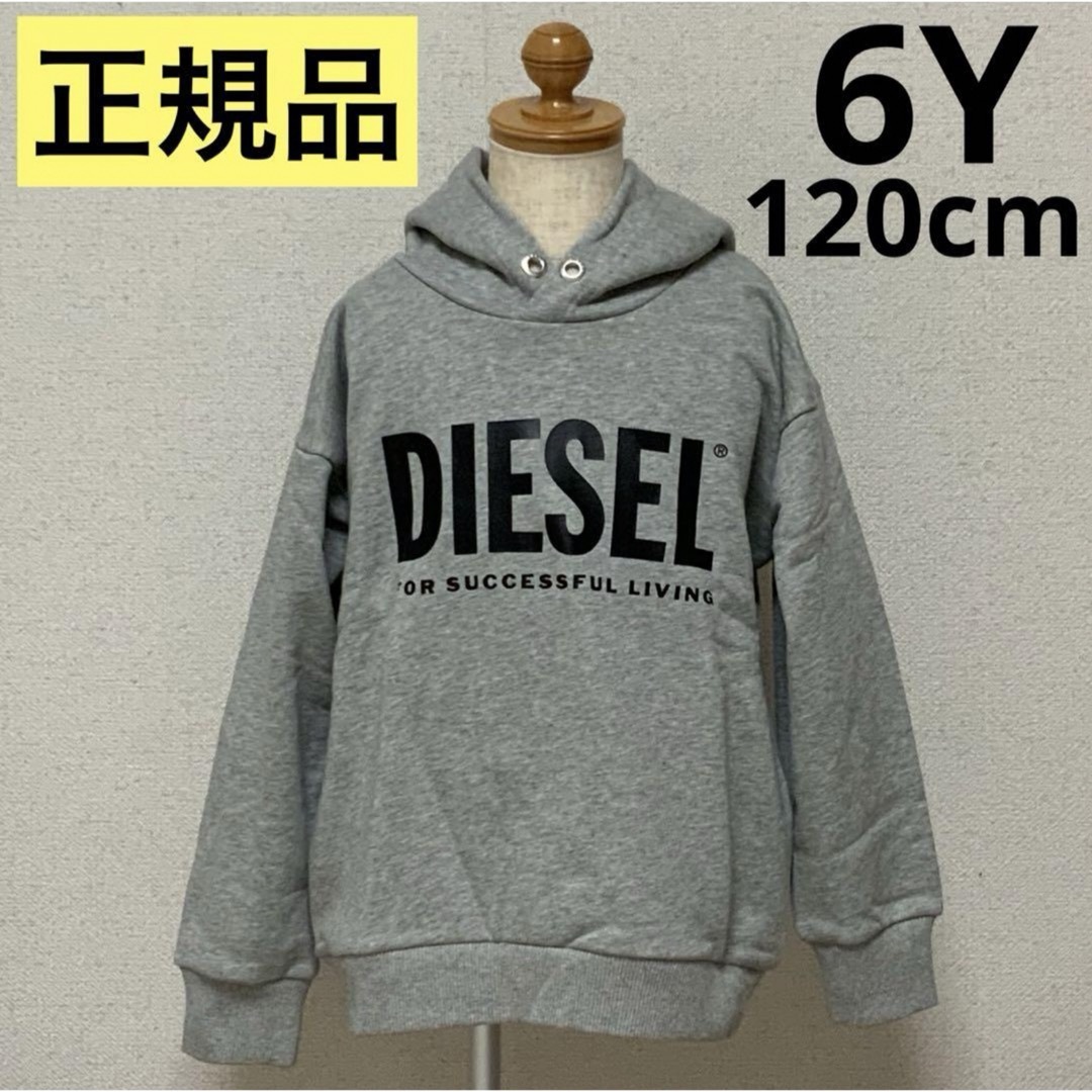 洗練されたデザイン　DIESEL KIDS　ロゴスウェット　グレー　6YTシャツ/カットソー