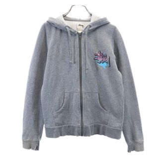 STUSSY　ステューシー　ジップアップパーカー　総柄　レディース　M