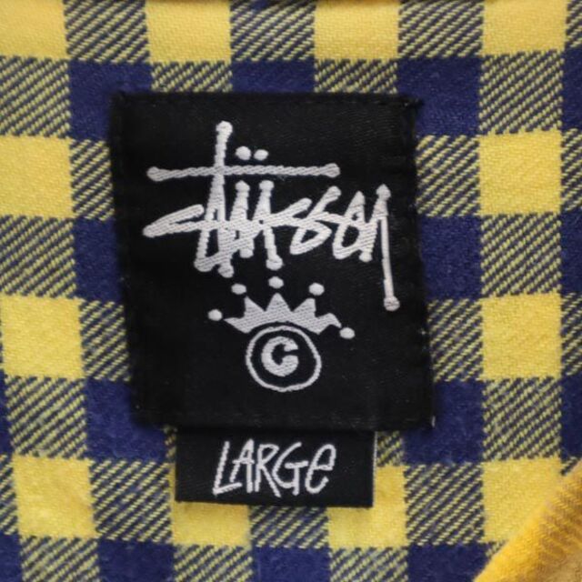 STUSSY - ステューシー チェック 長袖 シャツ L イエロー系 STUSSY