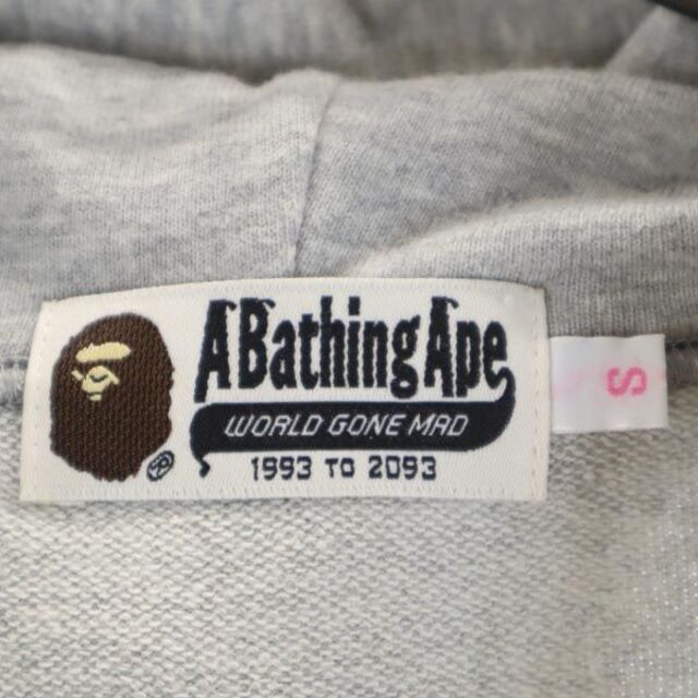 アベイシングエイプ ロゴプリント スウェットパーカー S グレー A BATHING APE レディース  【220924】