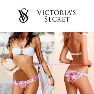 ヴィクトリアズシークレット(Victoria's Secret)の新品(M/M)victoria's secretフリルボトム×ジェムビキニset(水着)