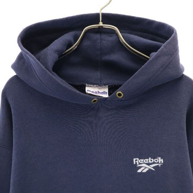 Reebok - リーボック 90s オールド ロゴ刺繍 スウェットパーカー M 紺