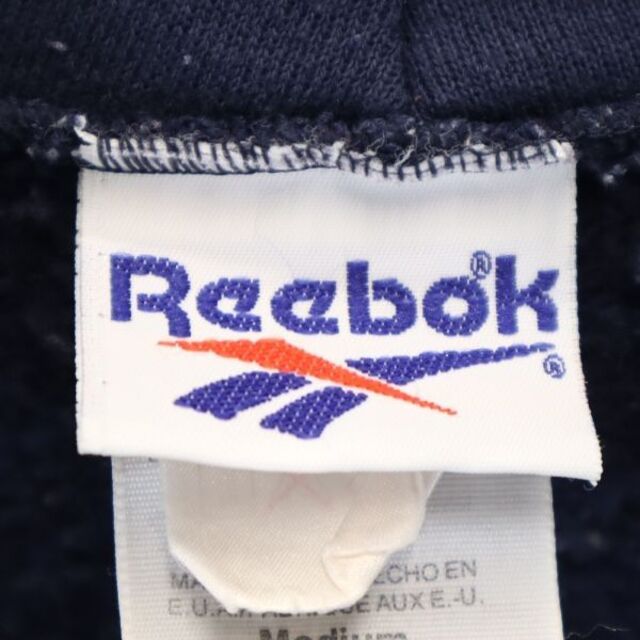 リーボック 90s オールド ロゴ刺繍 スウェットパーカー M 紺 Reebok プルオーバー メンズ 【R220924】 【中古】