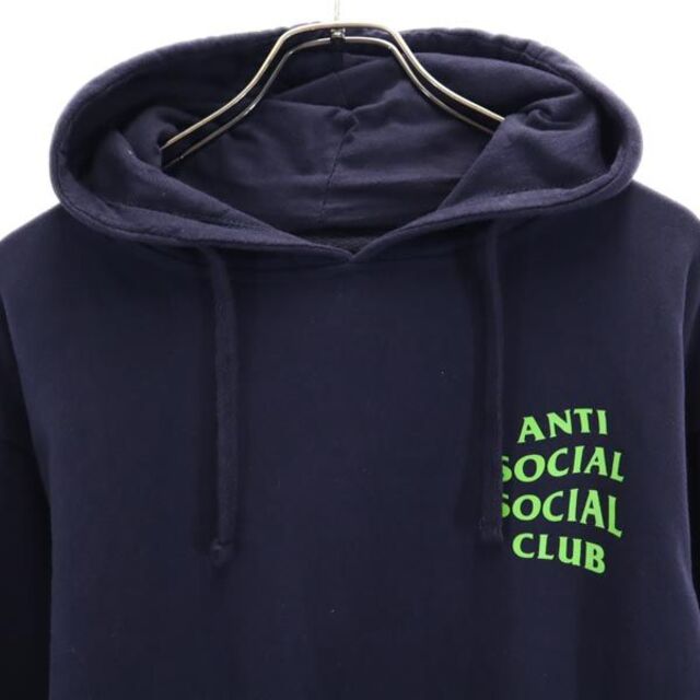 アンチソーシャルソーシャルクラブ バックロゴプリント スウェットパーカー M ネイビー ANTI SOCIAL SOCIAL CLUB メンズ   【220922】