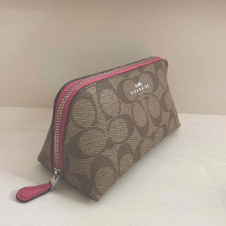 新品未使用 COACH コーチ ストライプ柄 ポーチ 小物入れ ゼブラ柄 白黒