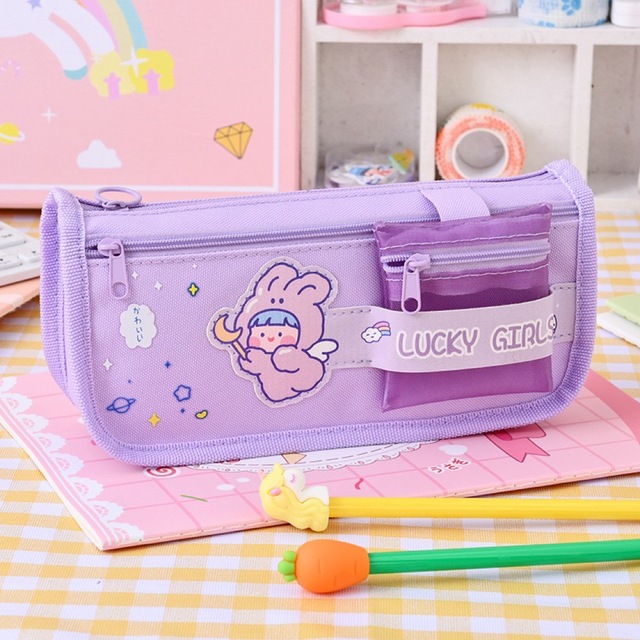 ペンケース 大容量 筆箱 小学生 女の子 文具 鉛筆収納 プレゼント パープルの通販 By Yolanda S Shop ラクマ