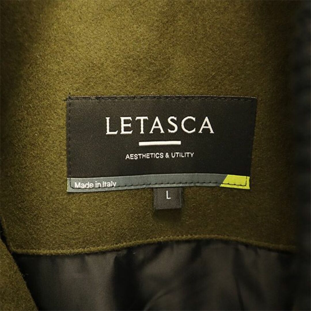 レタスカ イタリア製 ウールブレンド ジップブルゾン L カーキ LETASCA 中綿入 メンズ 【中古】 【220921】