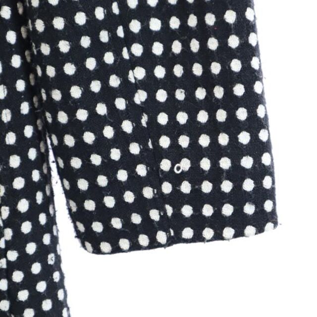 ダイアンフォンファステンバーグ ウール100% ドット柄 コート 6 黒×白 DIANE VON FURSTENBERG レディース 【220925】