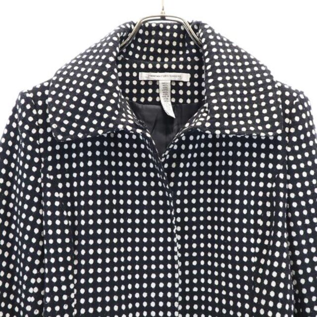 ダイアンフォンファステンバーグ ウール100% ドット柄 コート 6 黒×白 DIANE VON FURSTENBERG レディース 【220925】