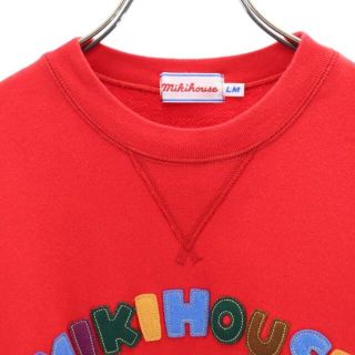 mikihouse - ミキハウス 日本製 ロゴワッペン スウェット LM レッド系 ... 美品✨♥️mikihouse♥️レース&リボン飾りトレーナー。140㎝。日本製。