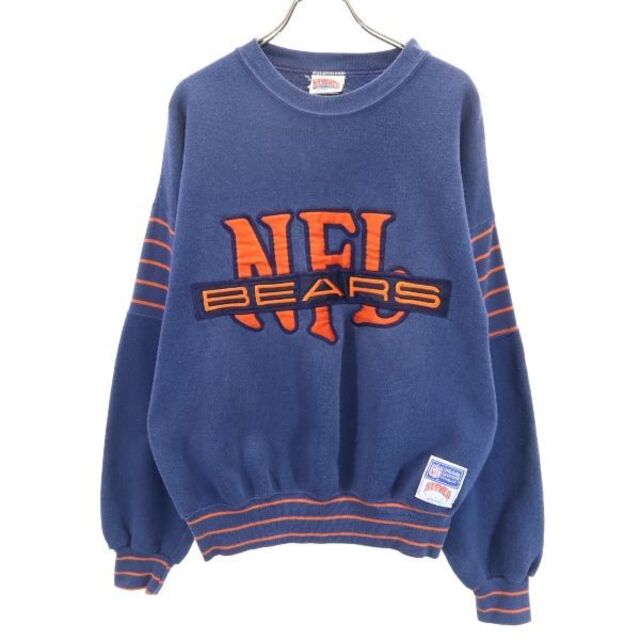 ナツメグ 90s USA製 シカゴベアーズ スウェット S ネイビー NUTMEG NFL BEARS 長袖 トレーナー オールド メンズ  【R220926】