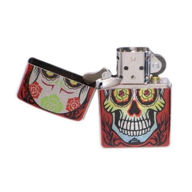 ジッポー 2013年 メキシカンスカル クリスタルスカル オイルライター シルバー ZIPPO USA製 オイル付き メンズ  220927