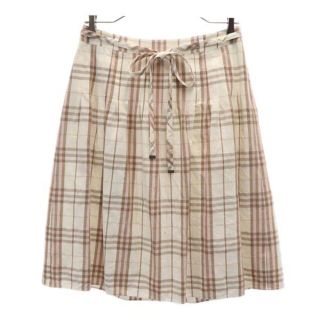 BURBERRY - バーバリー 三陽商会 チェック スカート 38 アイボリー