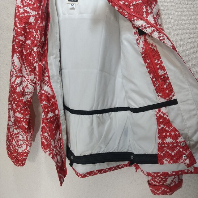 ROXYロキシー スノーウエア ジャケット 赤白ニットセーター柄 M