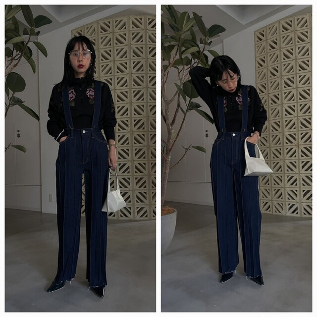 新しい到着 AmeriVINTAGE PLEATS DENIM SUSPENDER パンツ