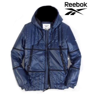 リーボック(Reebok)の【Reebok/リーボック】フード付き中綿ブルゾン撥水加工 Lサイズ・ネイビー(ナイロンジャケット)