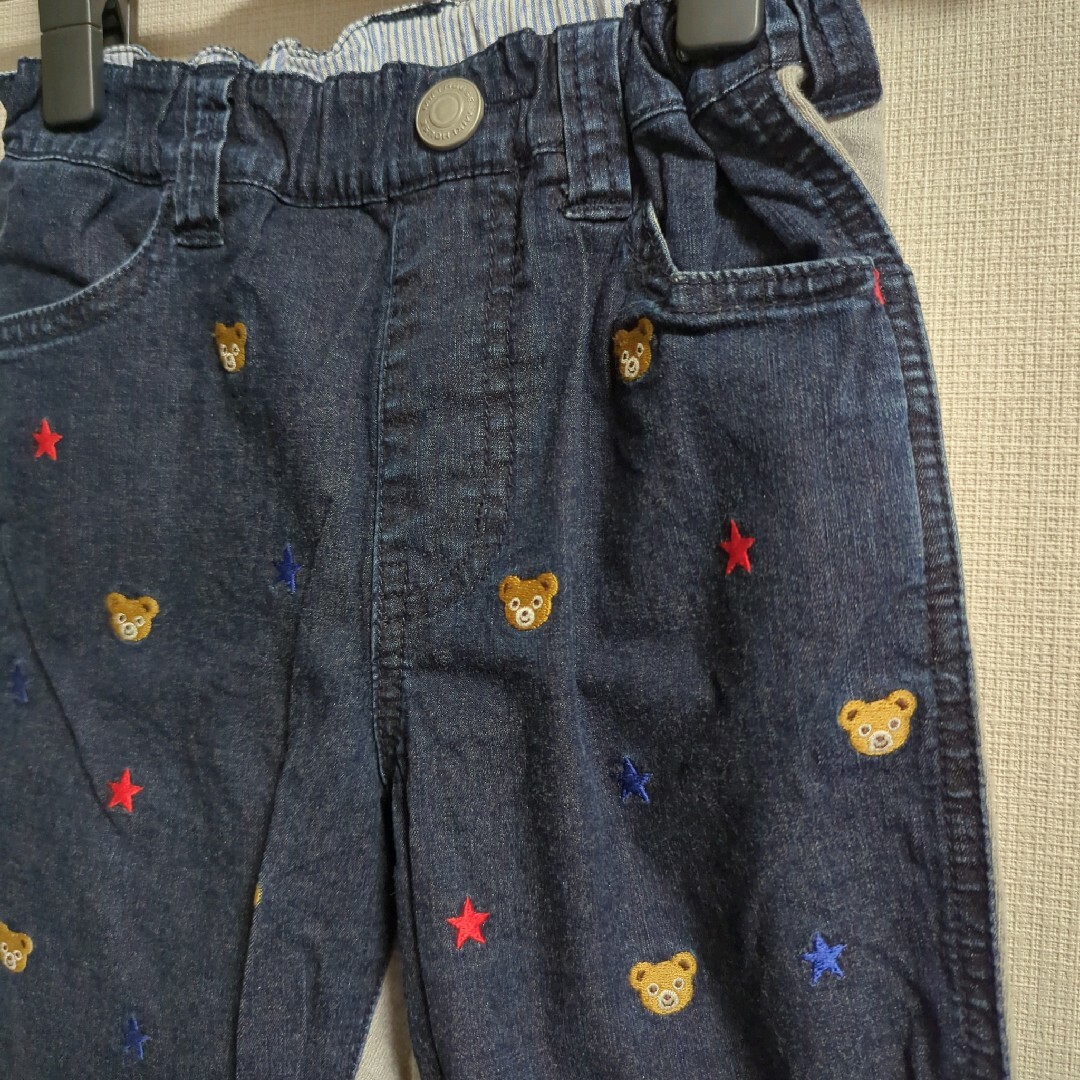 ミキハウス120cmプチ刺繍パンツ、プチベアキッズ服男の子用(90cm~)