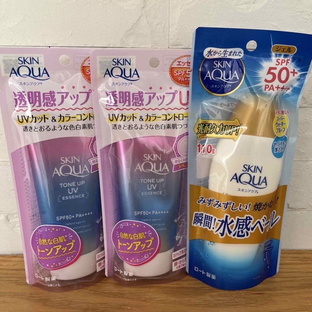 スキンアクア トーンアップUVエッセンス&スーパーモイスチャージェル コスメ/美容のボディケア(日焼け止め/サンオイル)の商品写真